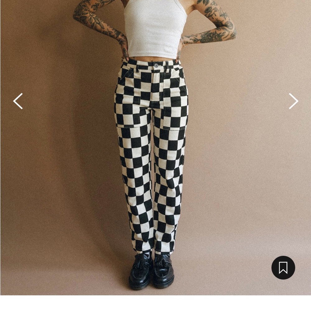 P&co checkered cargo pants 🤍🖤🤍